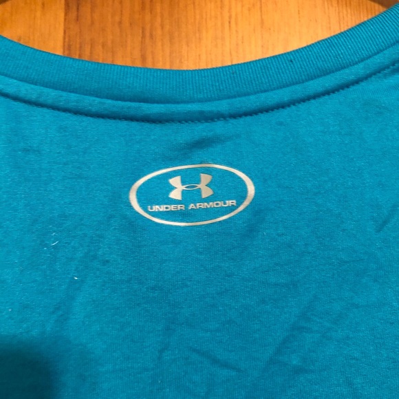 Under Armour Athletic T-Shirt V-Neck Blue Small - Picture 4 of 6